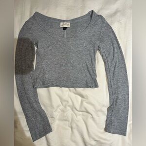 Brandy Melville Gray Ribbed Crop Top